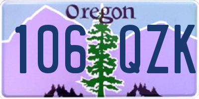 OR license plate 106QZK