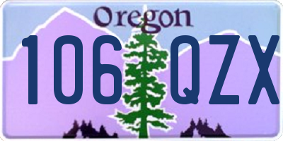 OR license plate 106QZX