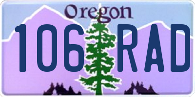 OR license plate 106RAD