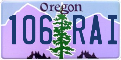 OR license plate 106RAI