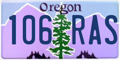 OR license plate 106RAS