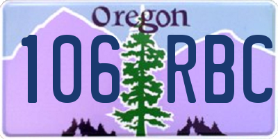 OR license plate 106RBC