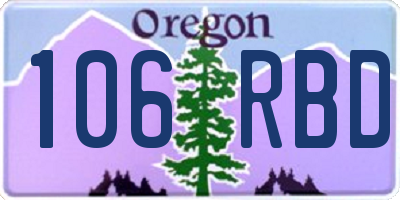 OR license plate 106RBD