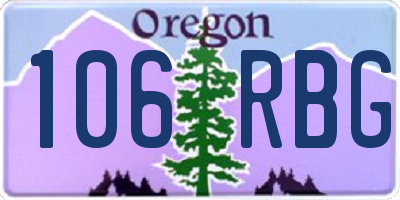 OR license plate 106RBG