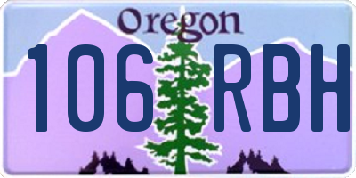OR license plate 106RBH