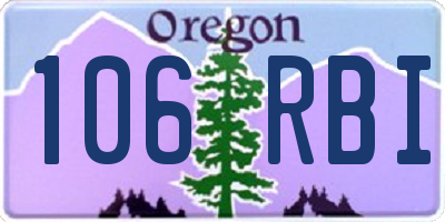 OR license plate 106RBI