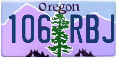 OR license plate 106RBJ