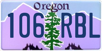 OR license plate 106RBL