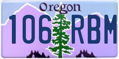 OR license plate 106RBM