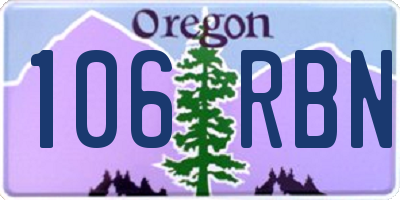 OR license plate 106RBN