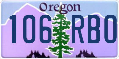 OR license plate 106RBO