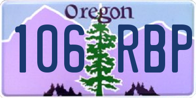 OR license plate 106RBP