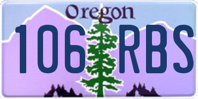 OR license plate 106RBS