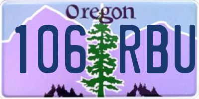 OR license plate 106RBU