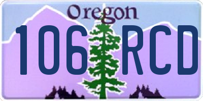 OR license plate 106RCD