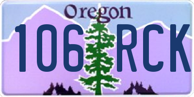OR license plate 106RCK