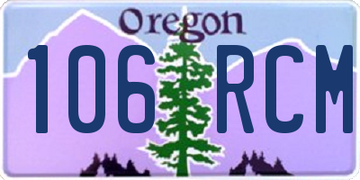 OR license plate 106RCM