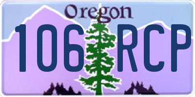 OR license plate 106RCP