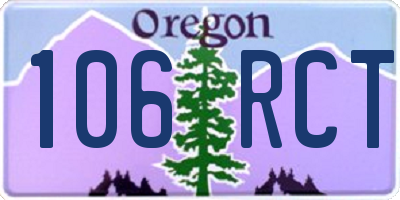 OR license plate 106RCT