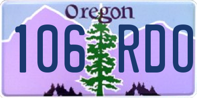 OR license plate 106RDO