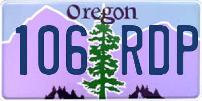 OR license plate 106RDP