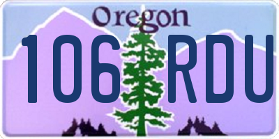 OR license plate 106RDU