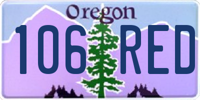 OR license plate 106RED