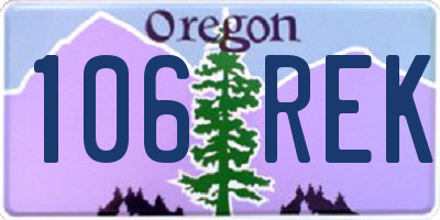 OR license plate 106REK