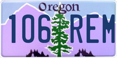 OR license plate 106REM