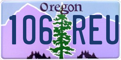 OR license plate 106REU