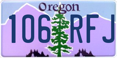 OR license plate 106RFJ