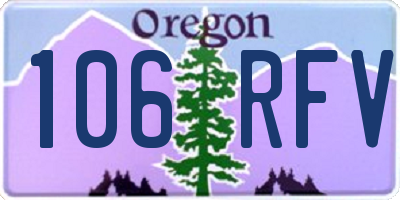 OR license plate 106RFV