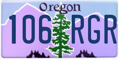 OR license plate 106RGR