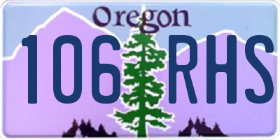 OR license plate 106RHS