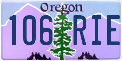 OR license plate 106RIE
