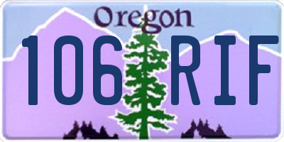 OR license plate 106RIF