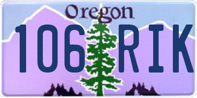 OR license plate 106RIK