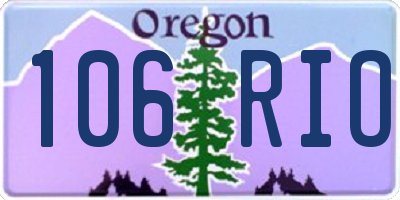 OR license plate 106RIO