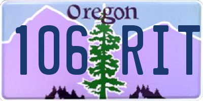 OR license plate 106RIT