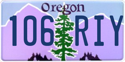 OR license plate 106RIY