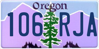 OR license plate 106RJA