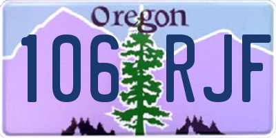 OR license plate 106RJF