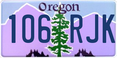 OR license plate 106RJK