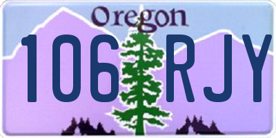 OR license plate 106RJY