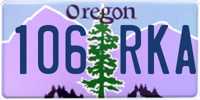 OR license plate 106RKA