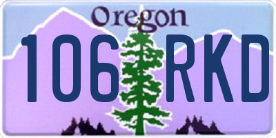OR license plate 106RKD