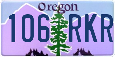 OR license plate 106RKR