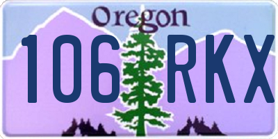 OR license plate 106RKX