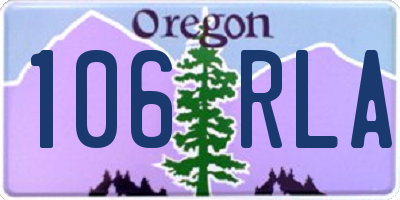 OR license plate 106RLA