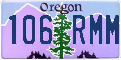 OR license plate 106RMM